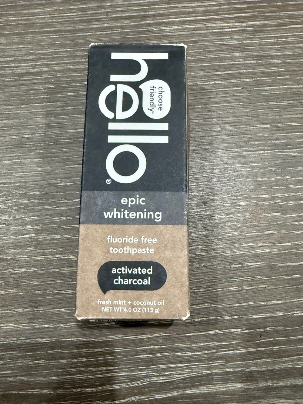 Hello Epic Whitening Activated Charcoal Toothpaste fluoride free mint & coconut